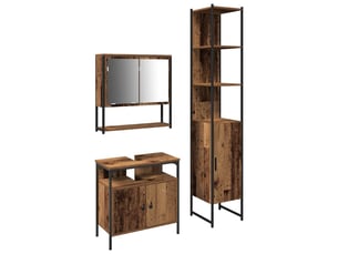 Ensemble de mobilier de salle de bain 3 pc bois ancien cf64255
