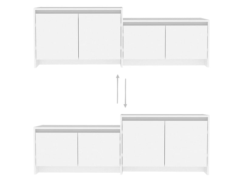  Meuble tv - banc tv - meuble de rangement blanc 146,5x35x50 cm bois d'ingénierie  - Conforama E