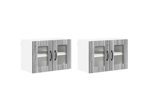 Lot de 2 armoires de rangement cuisine moderne 60 x 31 x 40 cm en bois d'ingénierie gris sonoma 02_0053997