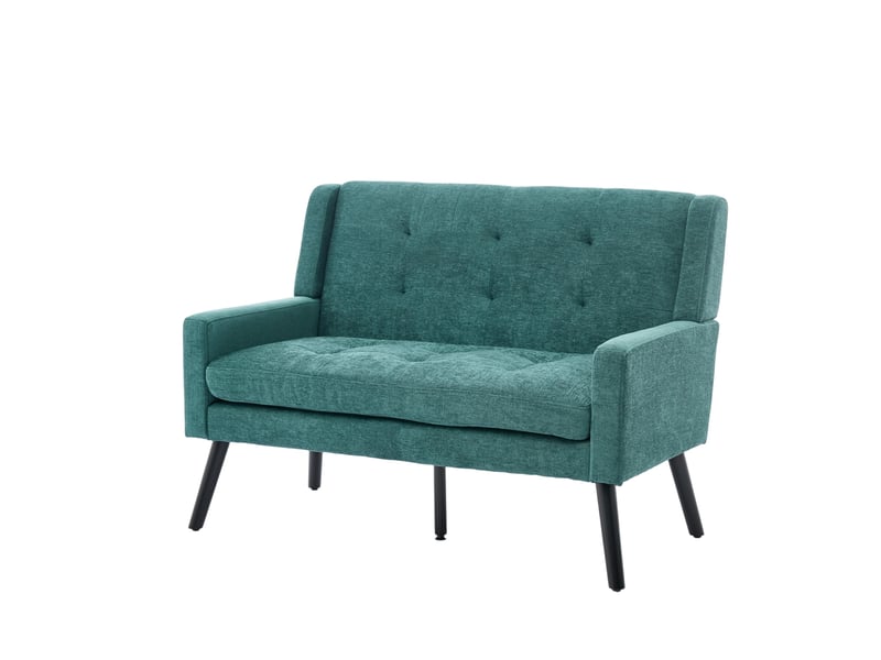  Banquette 2 places en lin l119 cm, pieds bois massif antidérapants, coussin mousse haute densité  - Conforama B