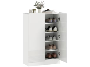 Meuble à chaussures 20 paires armoire à chaussures à haute brillance 5 niveaux étagères réglables 72x34,5x103cm blanc