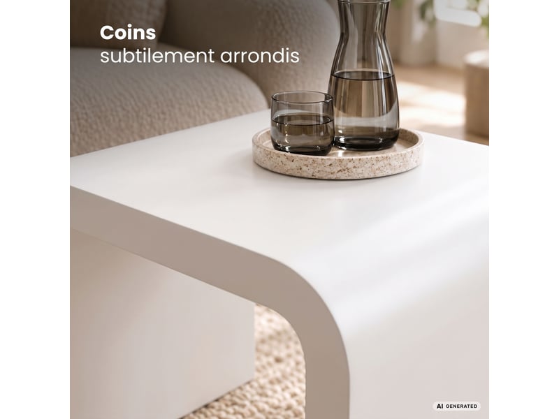  Table d'appoint crema blanche 40 cm arrondie 40x30x50 cm CREMA - Conforama D