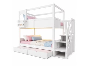 Lit superposé 2x90x200 cm <strong>WISHDOR</strong>  <strong></strong> coloris blanc