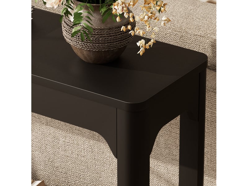  Table d'appoint 140x30x79 cm deux niveaux mdf noire  - Conforama D