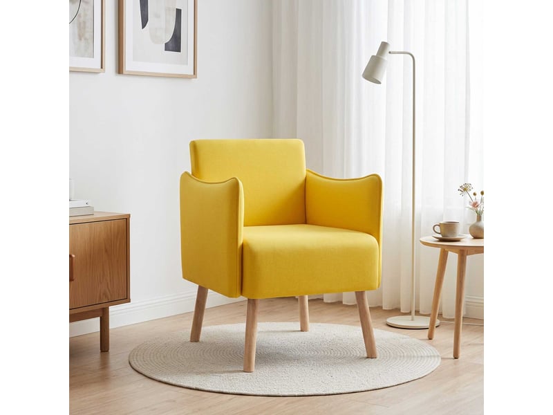  Vidaxl chaise d'appoint jaune clair tissu  - Conforama B