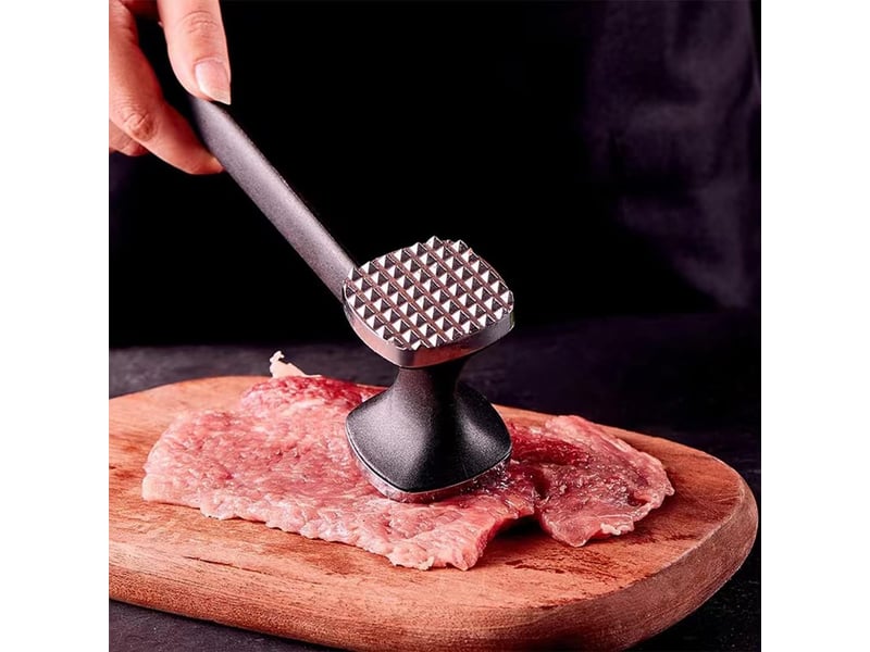 2pcs attendrisseur de viande en acier inoxydable, marteau à viande double face pour steak, poulet, porc, lave-vaisselle QWE000618 - Conforama C