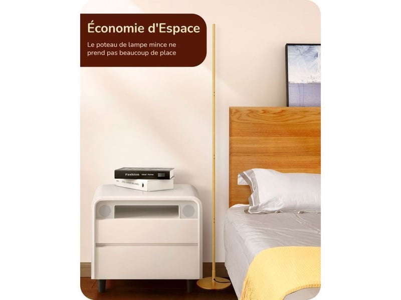  Lampe sur pied led 2 pack doré 146 cm 3000k dimmable avec mémoire 370618_AAAYE92633_6_DROPFR - Conforama D
