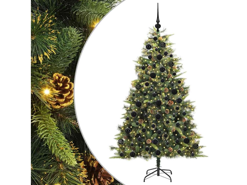  Sapin de noël - arbre de noël artificiel avec branches pliables et cônes 180 cm  - Conforama A