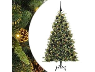 Sapin de noël - arbre de noël artificiel avec branches pliables et cônes 180 cm
