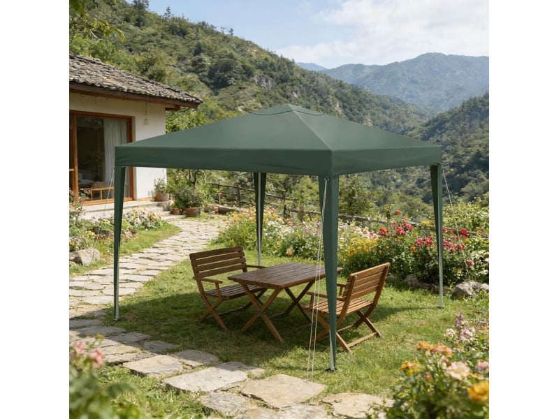  Tonnelle pliante 3x3 m – verte – hauteur réglable, toile oxford 210d, sac de transport inclus pratique  - Conforama E