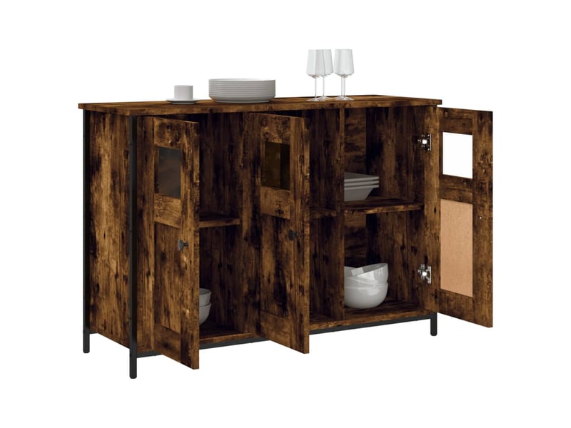  Buffet - bahut - meuble de rangement chêne fumé 100x35x70 cm bois d'ingénierie  - Conforama D