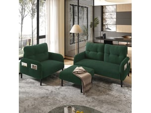 Canapé droit fixe <strong>MODENVIE</strong> <strong></strong> 4 places Velours côtelé vert