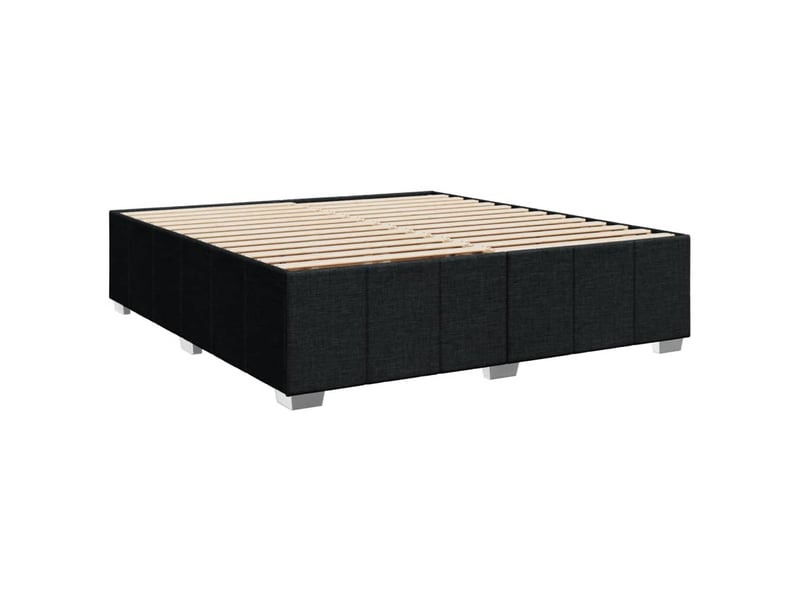  Lit double- lit adulte -  cadre de lit sans matelas noir 200x200 cm tissu  - Conforama B