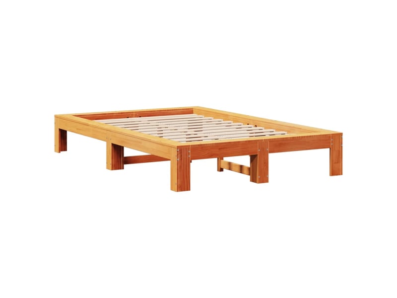  Lit double- lit adulte -  cadre de lit sans matelas  marron 120x190cm bois pin massif  - Conforama B