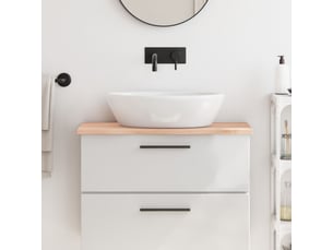 Comptoir de salle de bain, plan de travail 80x30x2 cm bois massif non traité cf65761