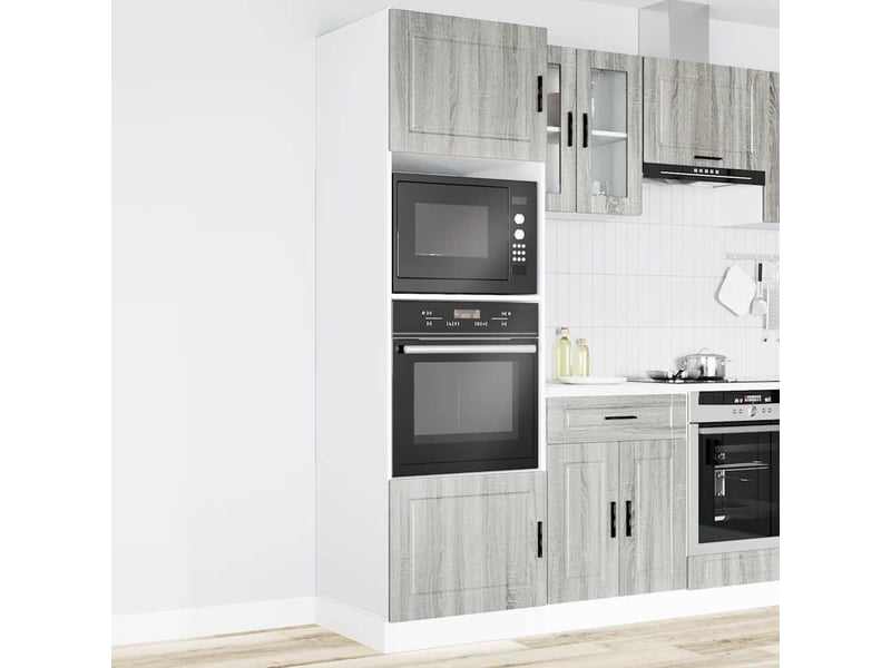 Meuble de rangement, armoires de four porto sonoma gris bois d'ingénierie - Conforama C