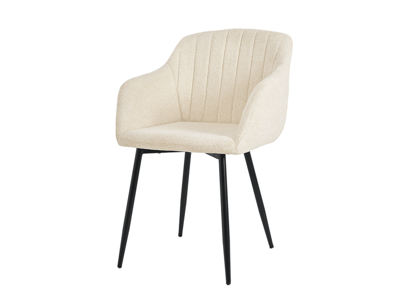 Lot de 6 chaises de salle à manger goeurvant 711 en chenille et pieds en métal - crème JOD00711AAR-6 - Conforama W