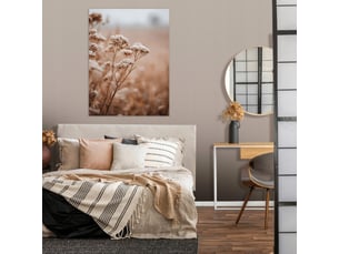 Tableau décoration murale impression sur toile fleurs fleurs sauvages beige - 40x60 cm - tableau décoration murale chambre et salon