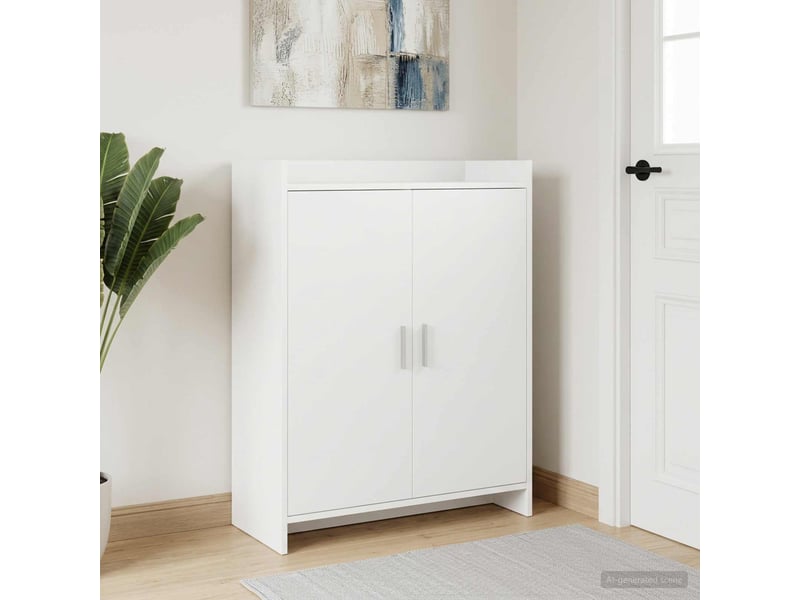  Meuble à chaussure, cabinet à chaussures blanc 73,5x36x92 cm bois d'ingénierie shl5371  - Conforama B