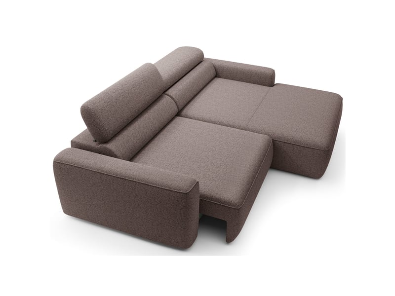  Selsey fando - canapé d'angle - 252 cm - tissu tressé brun clair - côté droit Fando - Conforama E