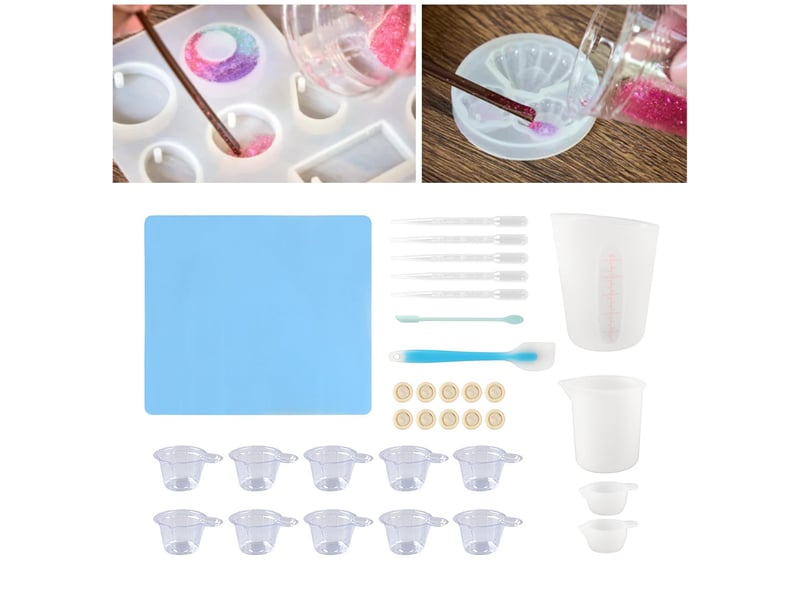  Kit d'outils pour tasse à mesurer en silicone, spatule, gants, pipettes, ensemble d'outils de mélange de résine pour l'artisanat (ensemble d'out - réf. Szpb820569jjzj  - Conforama B
