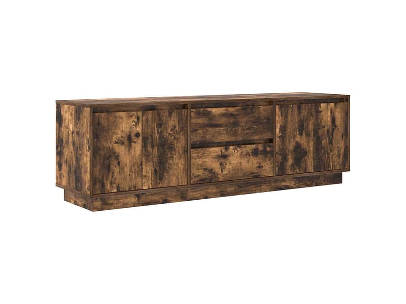  Meuble tv - banc tv - meuble de rangement avec lumières led chêne fumé 160,5x41x50 cm  - Conforama C