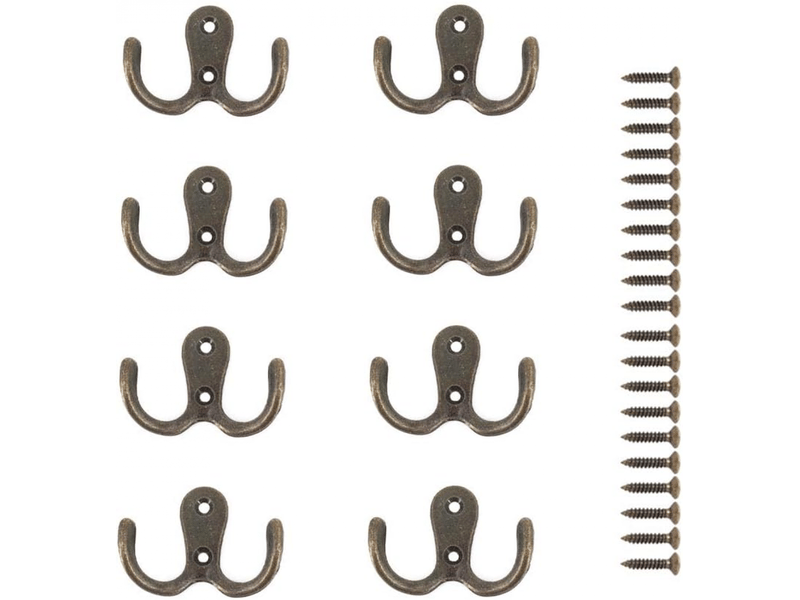Bronze)8 pièces crochet a vis double métal crochets et patères rangement pour la maison étagères tiroirs casiers bain, marron - Conforama A