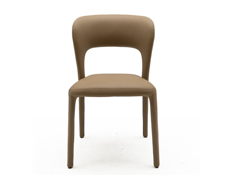  Lot de 4 chaises recouvertes de similicuir couleur vison  - Conforama E