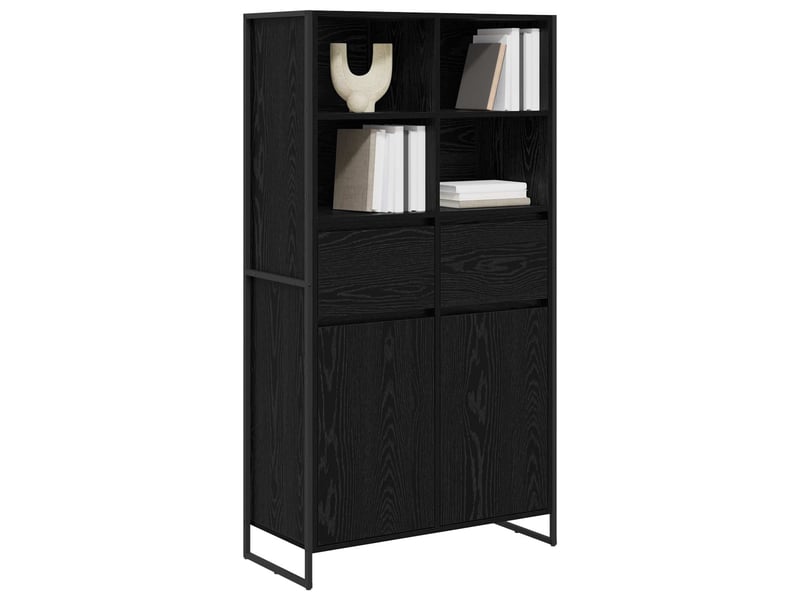  Buffet - bahut - meuble de rangement chêne noir 81 x 36 x 150.5 cm bois d'ingénierie  - Conforama C