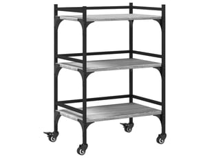 Chariot de cuisine, chariot de rangement sonoma gris 50x35x75,5 cm bois d'ingénierie