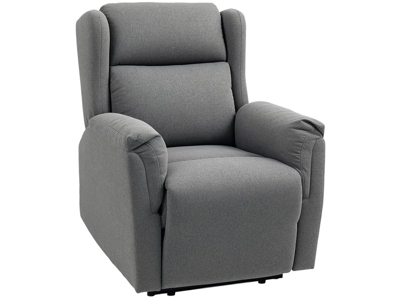  Fauteuil relax inclinable avec repose-pieds, dossier réglable et ressorts ensachés en lin gris foncé  - Conforama A