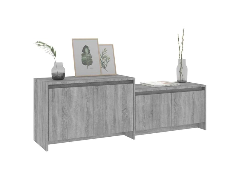  Meuble tv - banc tv - meuble de rangement sonoma gris 146,5x35x50 cm bois d'ingénierie  - Conforama D
