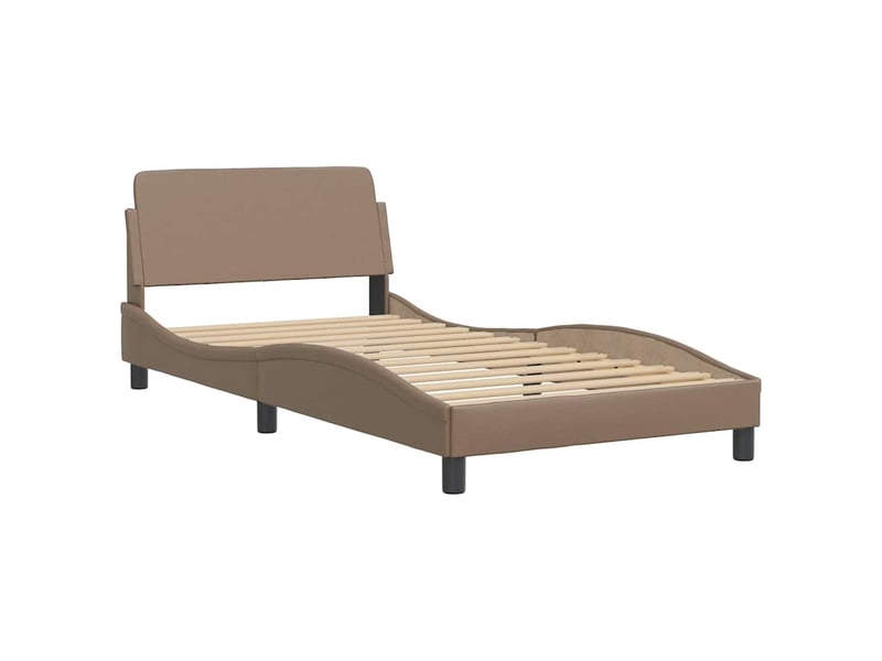  Lit simple- lit adulte -  cadre de lit sans matelas hvar cappuccino 100x200 cm similicuir  - Conforama D