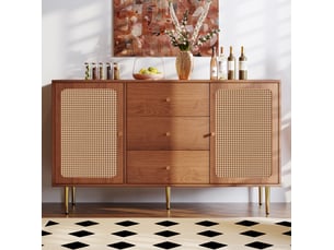 Buffet 2 porte(s) 3 tiroir(s) <strong></strong> <strong></strong> - 150 cm coloris marron