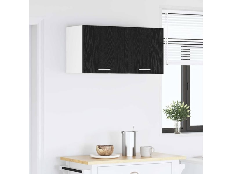  Meuble de cuisine - armoire suspendue chêne noir 80 x 31 x 40 cm bois d'ingénierie  - Conforama D