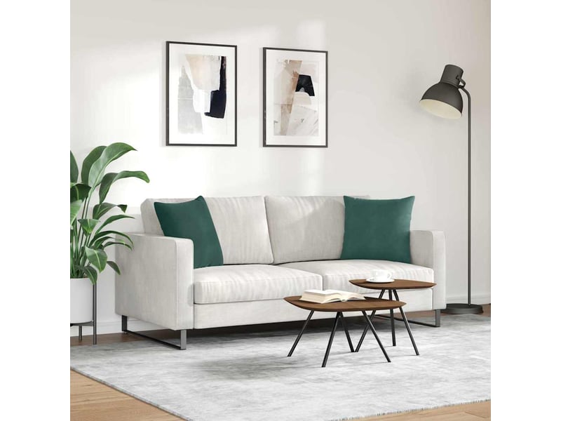  Lot de 2 coussins de canapé, coussins décoratifs vert foncé 45 x 45 cm cf59184  - Conforama D