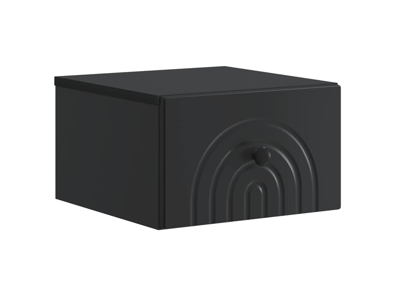  Table de chevet - cabinet de chevet - table de nuit mural avec tiroir noir 33 x 34,5 x 20 cm  - Conforama A