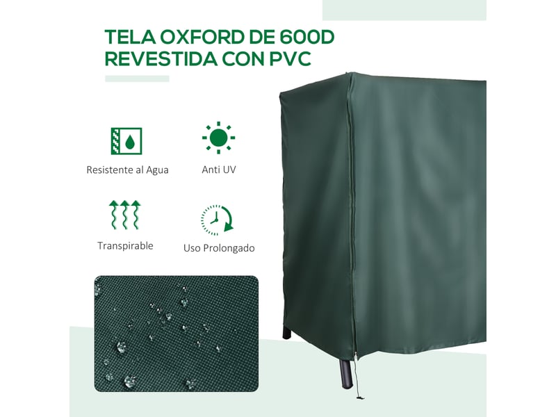  Housse de protection pour balancelle de jardin 177 x 114 x 152 cm, tissu oxford 600d imperméable, résistant aux uv, avec fermeture éclair et cordons,  - Conforama C