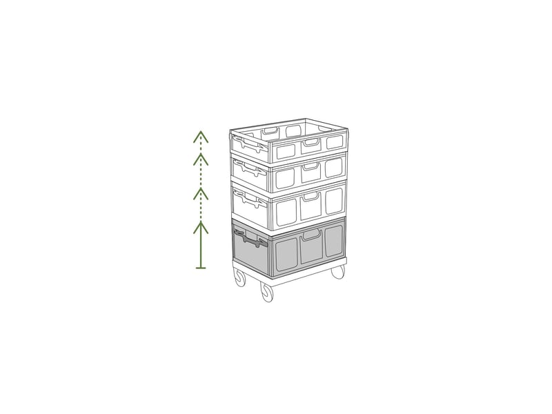 Lot 3 bacs de rangement pliables en plastique noir 27,5 x 37 x 19 cm 62556L - Conforama E