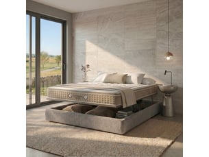 Ensemble matelas et sommier 160x200 cm Ressorts + mémoire de forme <strong>Sampur</strong> <strong>PREMIUM</strong> soutien Medium épaisseur 33 cm