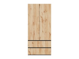 Armoire 2 porte(s) 2 tiroir(s) <strong>LEYTN</strong> <strong></strong> coloris naturel largeur 90 cm