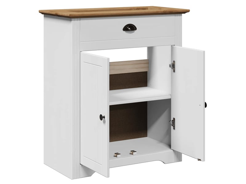 Armoire de lavabo de salle de bain, cabinet de salle de bain bodo blanc marron 70x35x80cm cf65577 - Conforama E