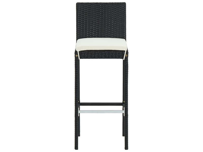  Lot de 6 tabouret de bar, chaise de bar avec coussins noir résine tressée  - Conforama C
