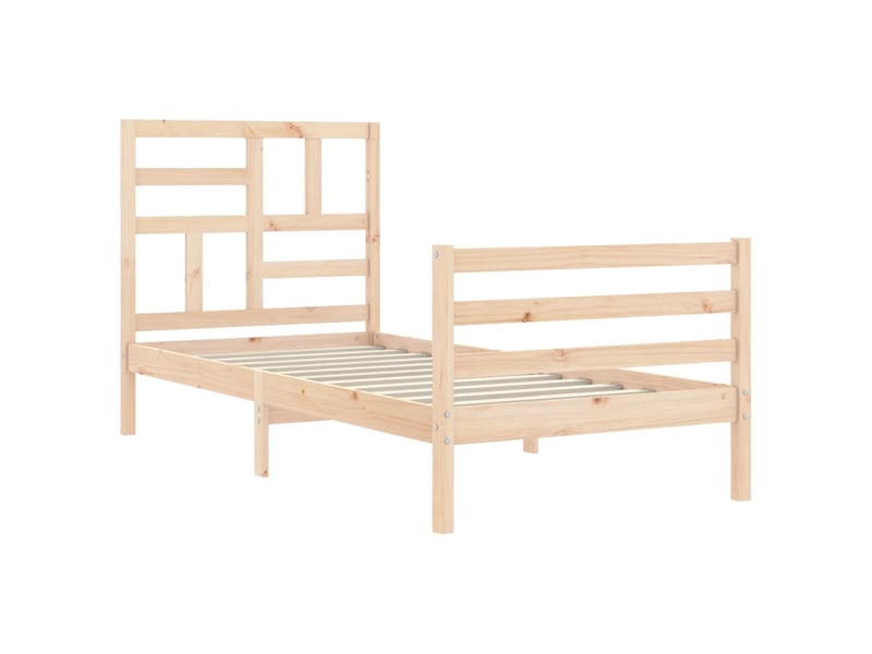  Lit simple- lit adulte -  cadre de lit sans matelas 100x200 cm bois massif  - Conforama B