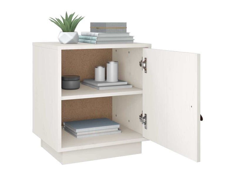  Table de chevet - cabinet de chevet - table de nuit blanc 40x34x45 cm bois de pin massif  - Conforama D