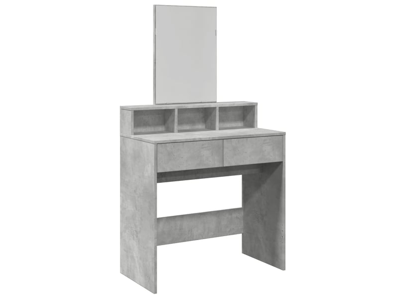  Coiffeuse, table de maquillage avec miroir gris béton 80x41x144,5 cm  - Conforama A