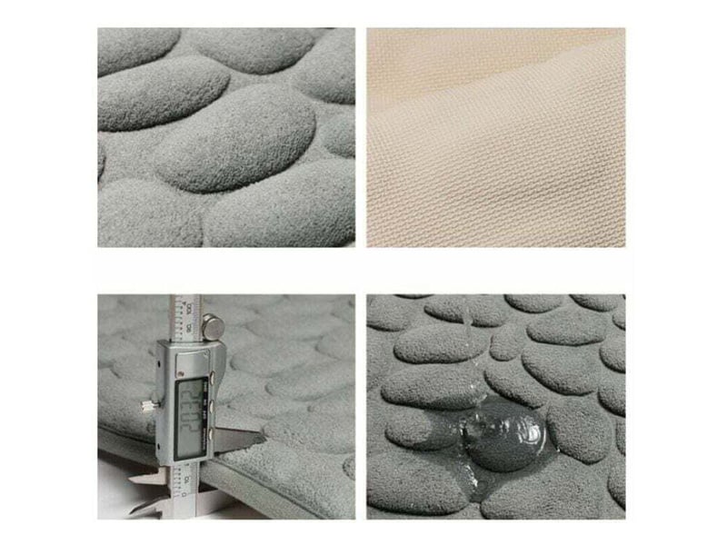  Tapis de sol gaufré en galets, tapis de sol absorbant antidérapant pour entrée de salle de bain (blanc lait, 40 60cm)  - Conforama E