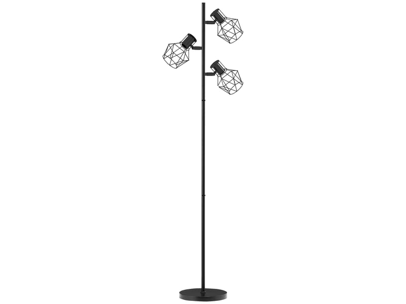  Lampadaire sur pied salon lampe sur pied 3 lumières adaptée aux ampoules e27 (non incluses) 41 x 28 x 169 cm noir  - Conforama A