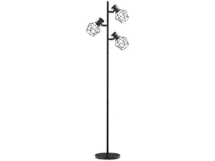 Lampadaire sur pied salon lampe sur pied 3 lumières adaptée aux ampoules e27 (non incluses) 41 x 28 x 169 cm noir