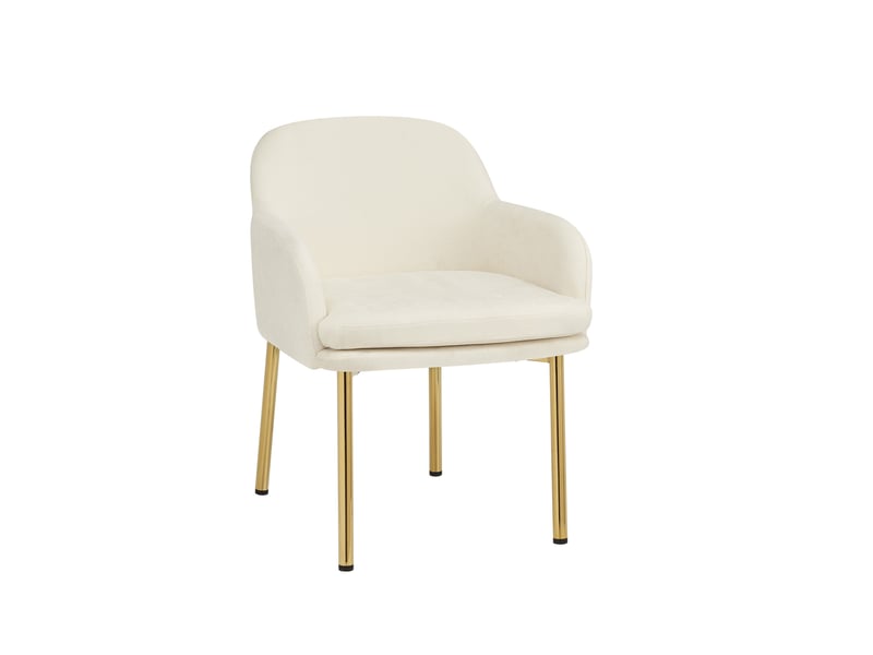  Lot de 2 chaises de salle à manger 61x59x78,5 cm avec accoudoirs blanc  - Conforama D